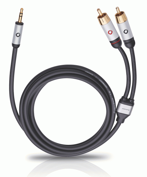  Mini-Jack - 2RCA Oehlbach 60002 i Connect jack to 2 RCA Set 1,5m black