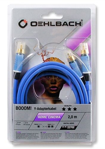   Oehlbach 22710 BOOOM! Y-Adapter cable 10m blue:  2