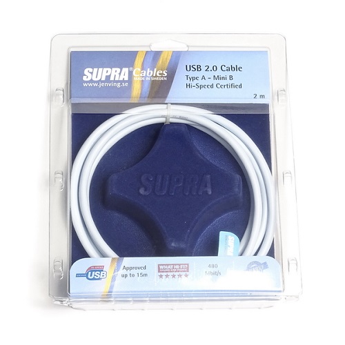  USB Supra USB 2.0 A-MINI B BLUE 3M:  4