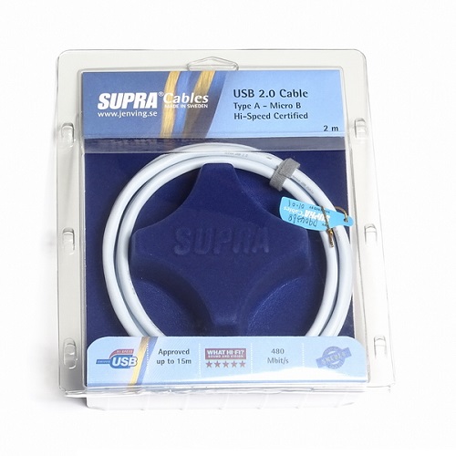  USB Supra USB 2.0 A-MICRO B BLUE 2M:  2