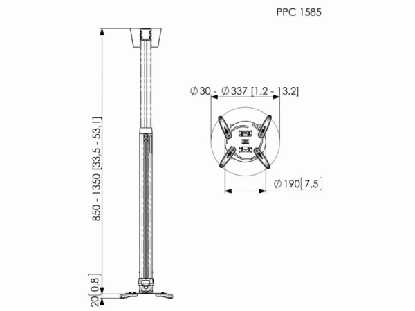    Vogels PPC1585W:  2