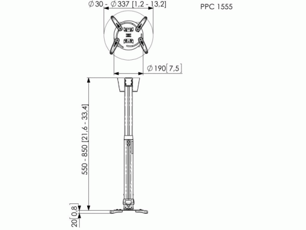    Vogels PPC1555W:  3